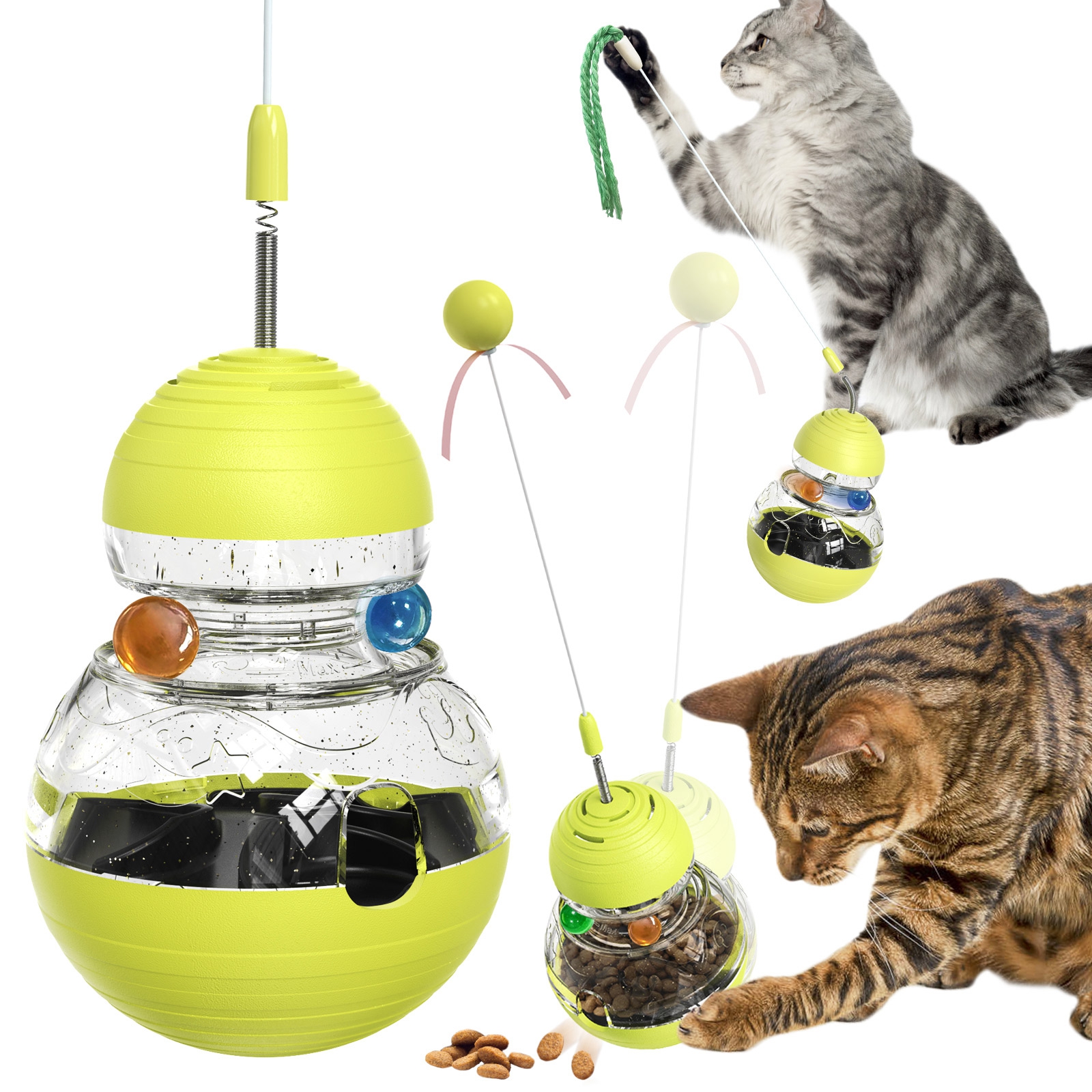 KADTC Wobble Cat Treat Dispensing Ball  Kitten Interactive Games