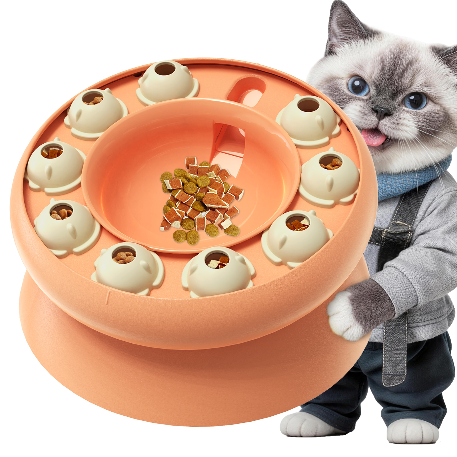 KADTC Cat SLow Feeder Weight Loss Bowl Kitten Puzzle Toy