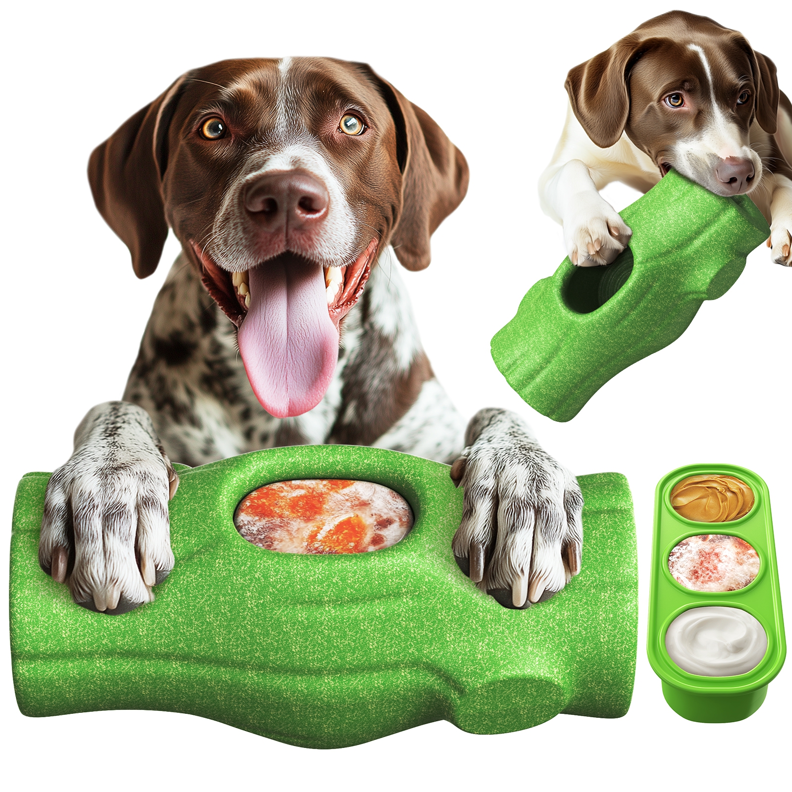 KADTC 3 in 1 X-Large Size Durable Dog Frozen Treat Toy & Chew & Fillable Toy
