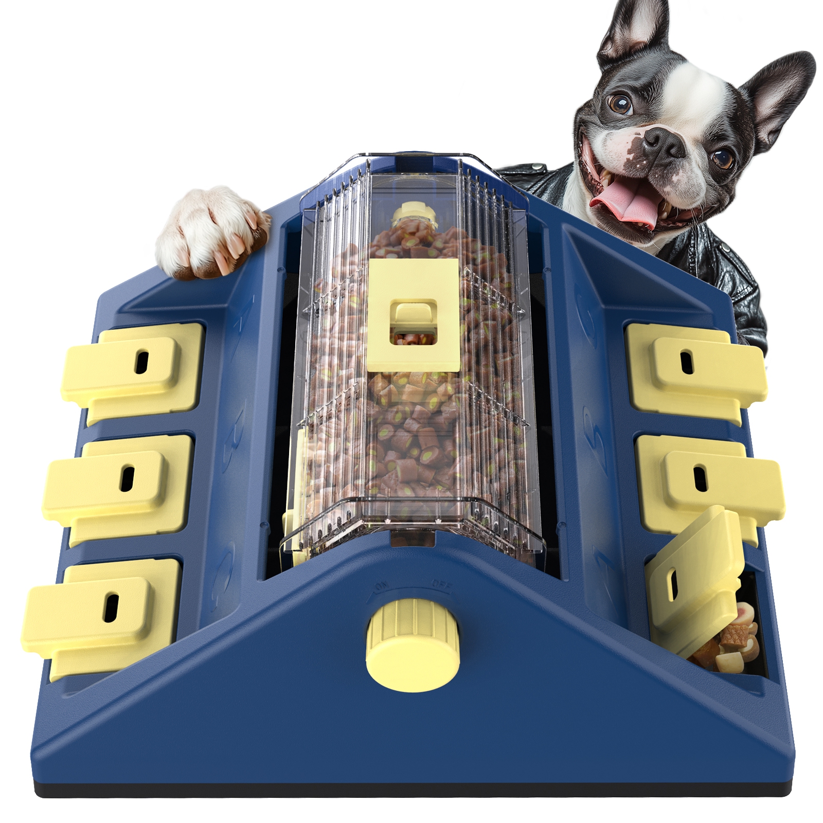 KADTC 2 Levels IN 1 Large Size Paw-Activated Rolling Dog Puzzle Feeder Toy