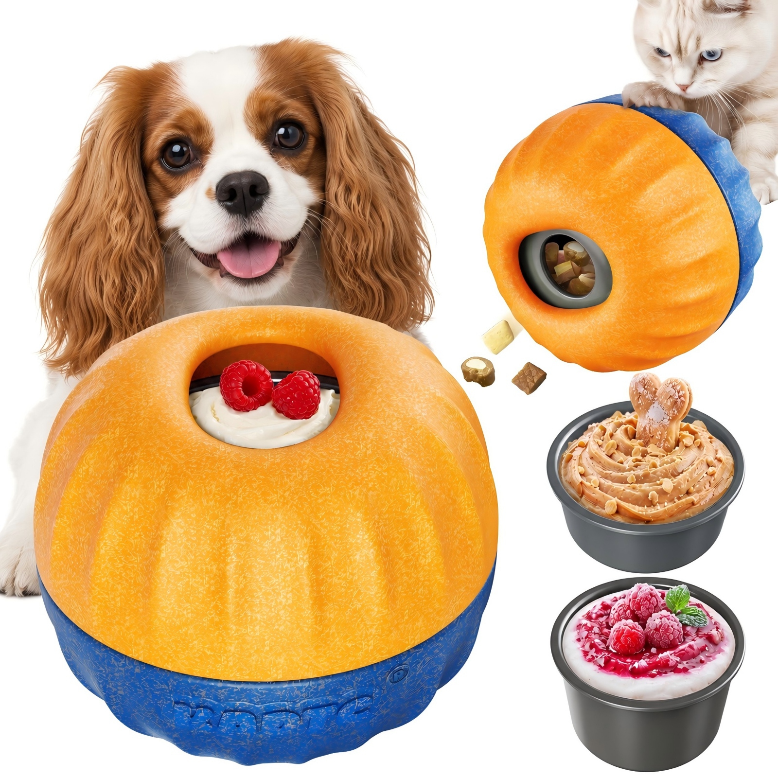 KADTC 3-in-1, S Size Dog Enrichment Toy Fillable & Freeze & Treat Dispenser & Chew